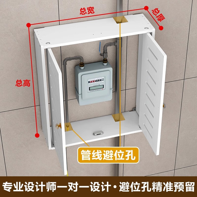 Yanyu Kitchen Gas Pipe Covering Decoration Gas Meter Covering Perforated Board Water Heater Cover Gas Pipe Covering Hanging Style Width 40 Height 50 Thick 20 Blinds Pattern size can be customized, please contact customer service