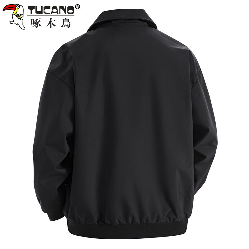 Woodpecker (TUCANO) Jacket Men's Jacket Men's Autumn and Winter Outdoor Lapel American Retro Loose Trendy Workwear Men's Black XL