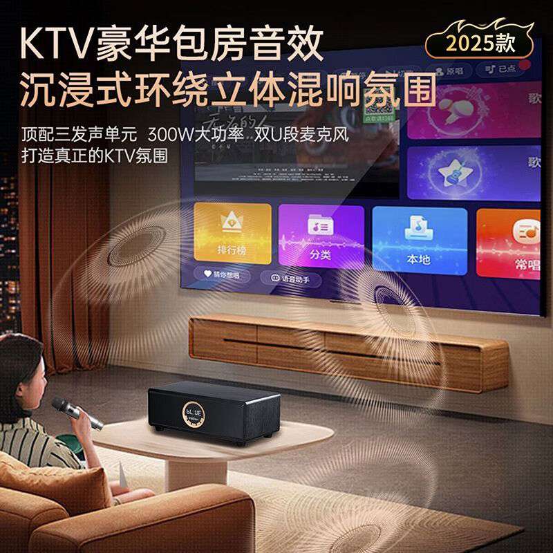 CLAISONQ1 home ktv speaker set karaoke wireless microphone audio integrated karaoke home party Bluetooth karaoke machine connected to TV high-quality three-dimensional surround amplifier