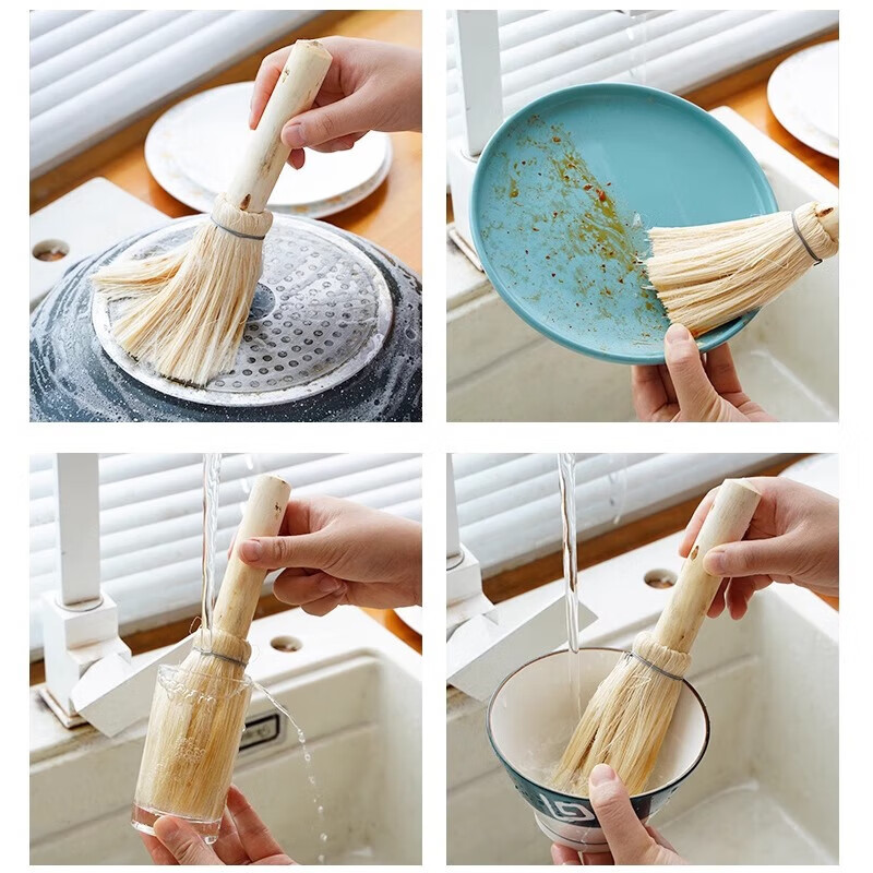 Jingdong Logistics Cleaning Brush Foreign Trade Electric Cleaning Brush Steel Ball Five Brush Heads Long Handle Handheld Cleaning Kitchen Dishwasher Artifact Coconut Palm Pot Brush Artifact