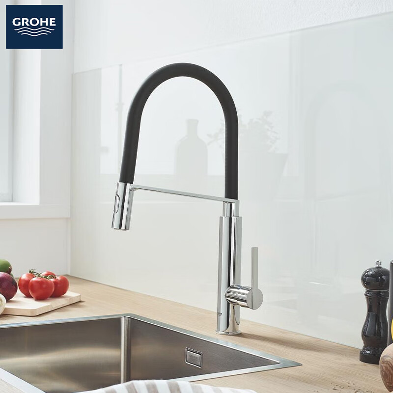 GROHE imported Feile Black Swan rotating telescopic kitchen faucet two-type water outlet splash-proof hot and cold faucet 3148900C