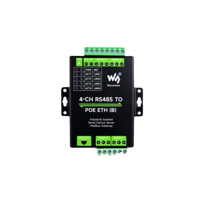 4-CH RS485 to RJ45 Ethernet port POE module Modbus gateway industrial isolated serial port server 4-CH RS485 TO ETH (B) Ordinary network