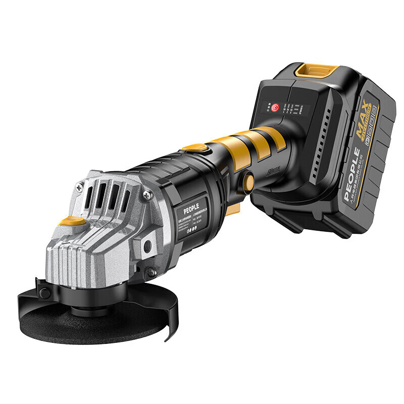 People's Electric Angle Grinder Brushless Lithium Electric Polishing and Grinder Rechargeable Multi-Function Cutting Machine Angle Grinder Set 4.0Ah 1 Battery 1 Charge