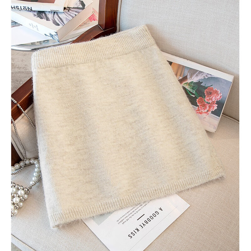 Cypress Sheep Wool Solid Color Suit Women's 2025 Autumn New Long-sleeved Top and Skirt Two-piece Set