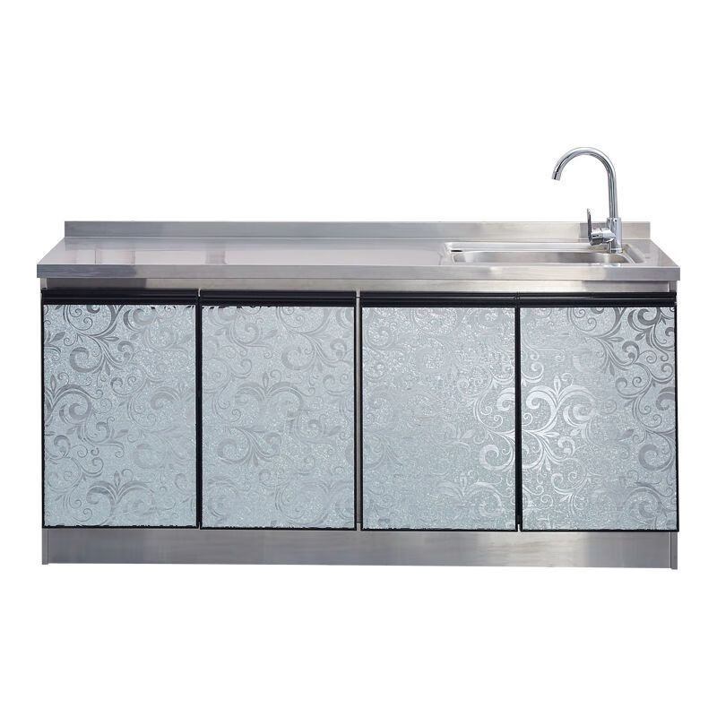 Qinkai stainless steel kitchen cabinets, stove cabinets, integrated combination household storage cupboards, rental house combination cabinets, economical main picture