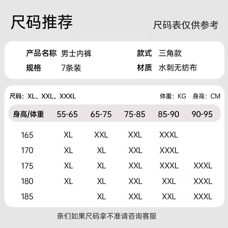 Nolan Sendi Disposable Underwear Men's Men's Business Travel No-Wash Daily Disposable Independent Shorts 7 Pairs 3XL 80-90kg