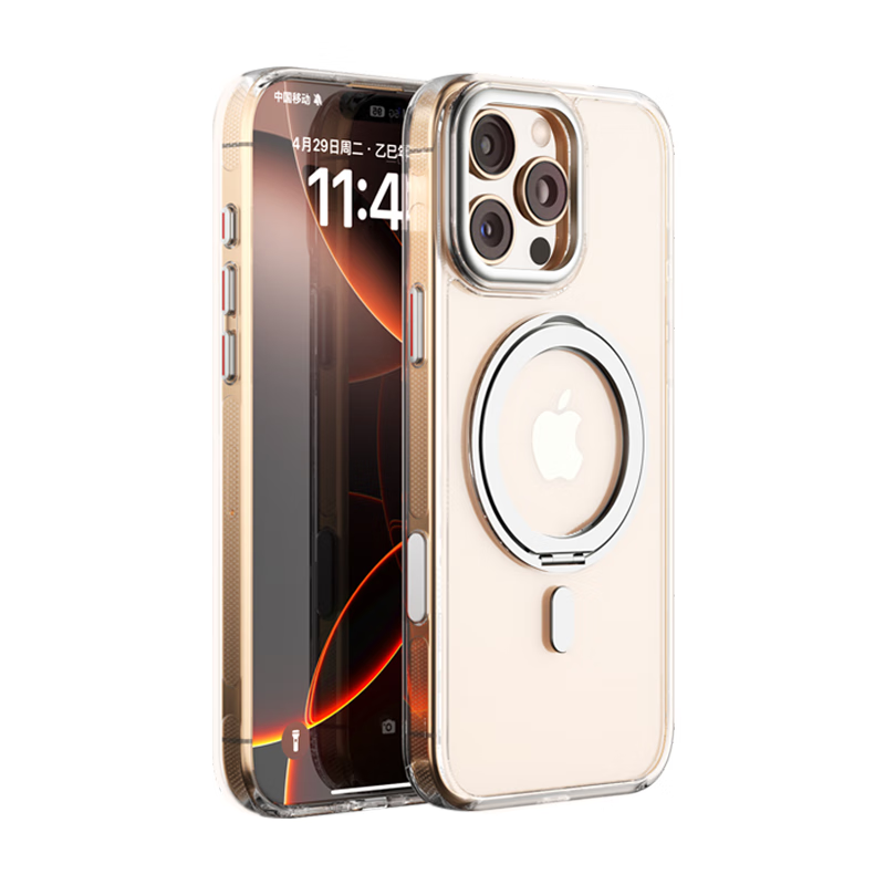 Suoying ice-clear and non-yellowing丨360 rotating stand suitable for Apple iPhone16ProMax mobile phone case fulcrum magnetic MagSafe ultra-thin anti-fall protective cover