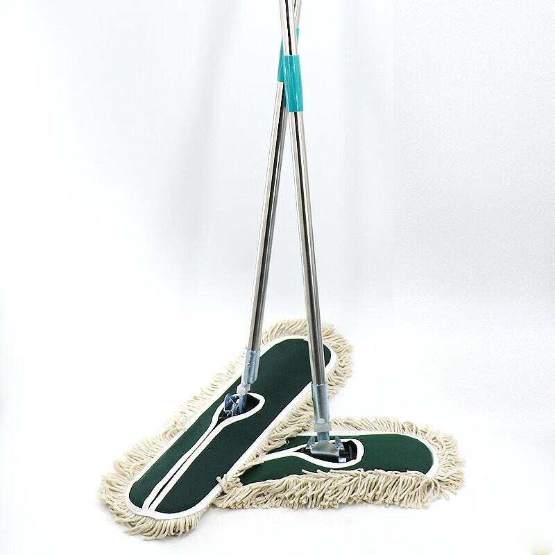 Hesdig JG-165 flat mop replacement cloth, large dust push mop head, absorbent cotton mop cloth, 60cm replacement cloth (green) 2 pieces