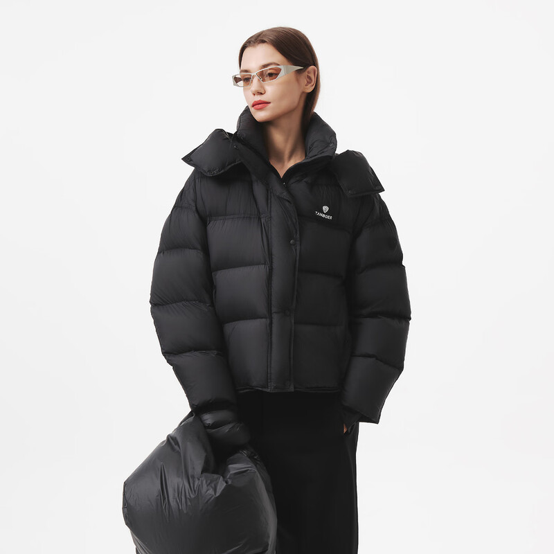 Tambor down jacket women's short removable hood profile thick winter outdoor warm jacket 5530538Z black 165