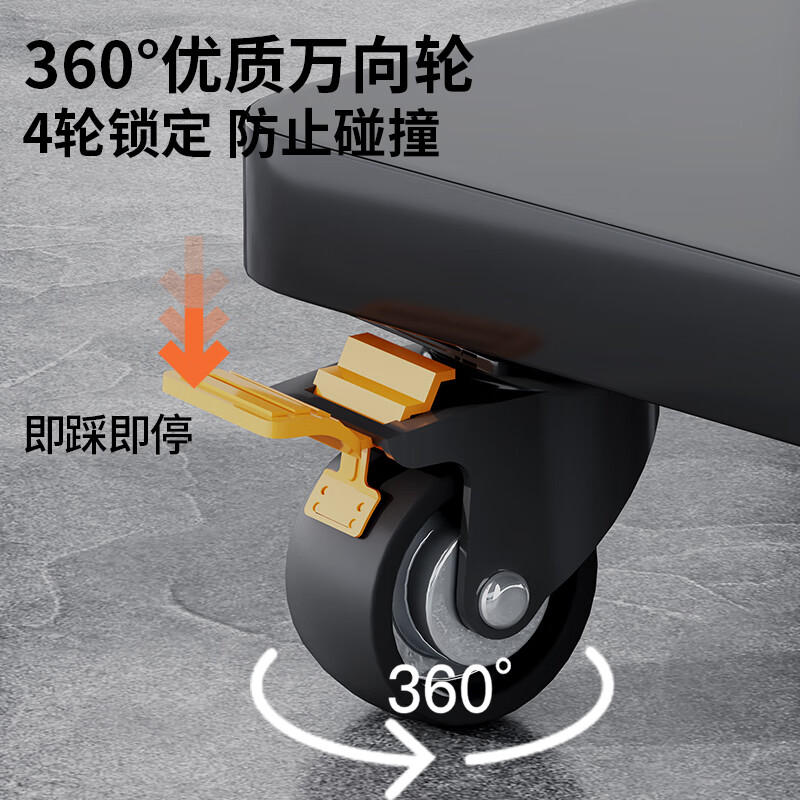 Xingkaishi mobile TV bracket (32-150 inches) universal floor-standing TV hanger TV cart video conferencing live display screen mobile cart floor-standing TV bracket 70-120 inches double the load-bearing upper and lower storage tray horizontal screen installation