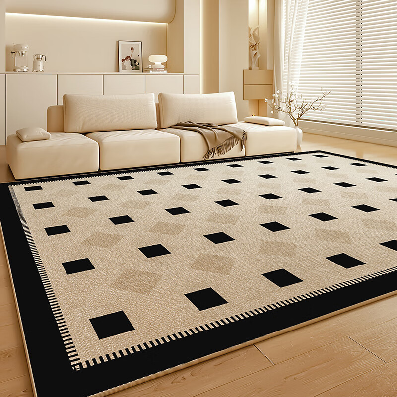 Muni carpet living room cream style wipeable home bedroom bedside mat light luxury high-end atmosphere coffee table sofa carpet coffee color cream (140 200cm)