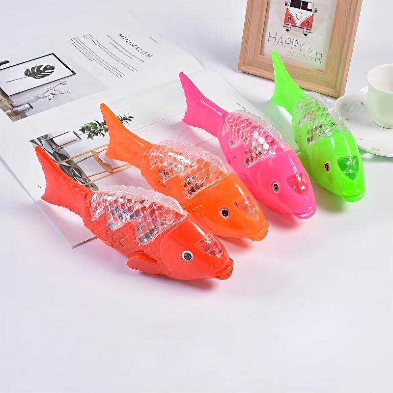 Intelligent Robot Park Hot Selling Electric Projector Fish Glowing Fish Wagging Fish Tail Can Move with Music Electric Wagging Fish Two Pack Random Colors