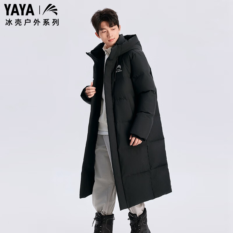 YAYA Wang Yibo Ice Shell 3.0 mid-length down jacket for women and men, same style hooded thickened extreme cold jacket