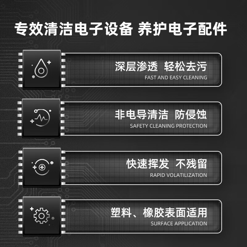 Precision electrical cleaner, quick-drying computer graphics card motherboard cleaning, precision electronic components, mobile phone new energy charging port cleaning, 440ml industrial standing stock, two bottles