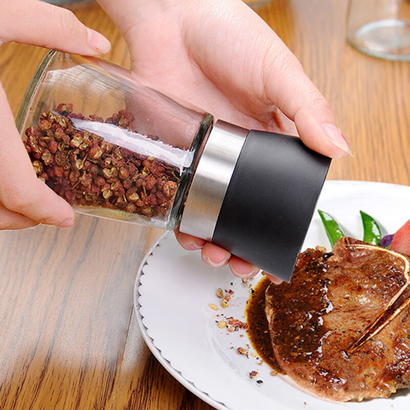 Fat Donglai same style pepper grinder manual grinding bottle household pepper grinder freshly ground black pepper grinder black 1 pack