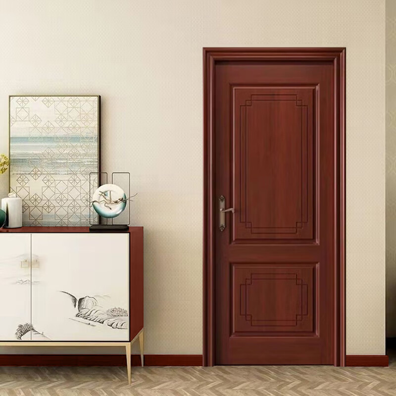 Solid wood door Bedroom door All solid wood composite paint door New Chinese style room door Indoor door Home wooden door Custom door Solid wood composite paint door A