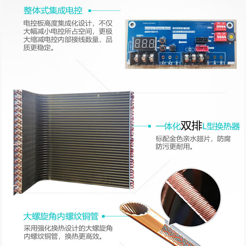 CHIGO central air conditioning multi-group ducts, one to two, one to three/four, one-level frequency conversion, double-row copper tube electronic expansion valve, home apartment office, 2 HP, first-level energy efficiency, one to two, pure air duct internal bare metal, paid installation