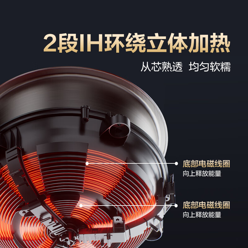 Gree (GREE) 0 coating rice cooker 4 liters household 4-5 person rice cooker 316L stainless steel inner pot IH heating cooking rice porridge steaming all-in-one uncoated rice cooker steel good 4021C