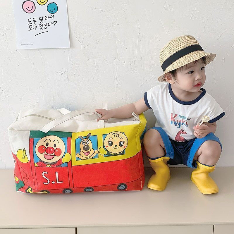 Kindergarten quilt storage bag student clothing cotton bedding special clothes cotton canvas portable luggage bag large Bread Hero/Exquisite 49*30*19cm