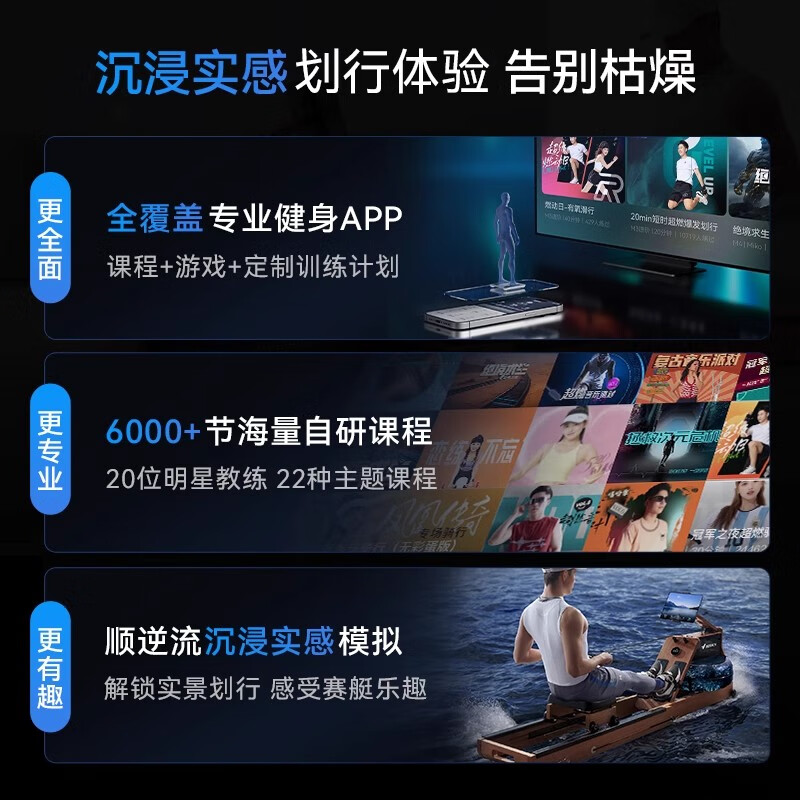 MERACH rowing machine, household foldable hydromagnetic dual-resistance fitness equipment, fat-burning comprehensive training boat slider 950, basic plug-in integrated double blades - double