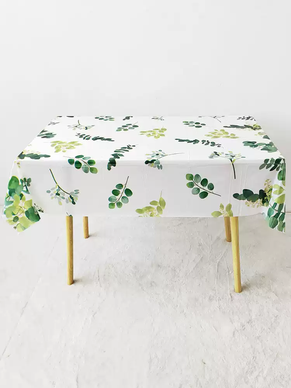 Fantasy forest series 10 price disposable tablecloths kindergarten party pastoral camping rectangular tablecloth household plastic tablecloth 1.4X2.4m cream dessert 10 sheets/bag