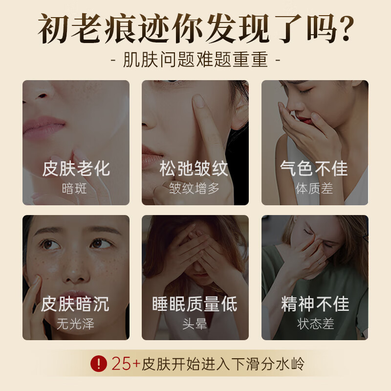 Baozhilin PQQ Tongyan Pills Ergothioneine Collagen Peptide Oral Firming, Whitening, Nourishing and Lightening of Wrinkles 3 Bottles