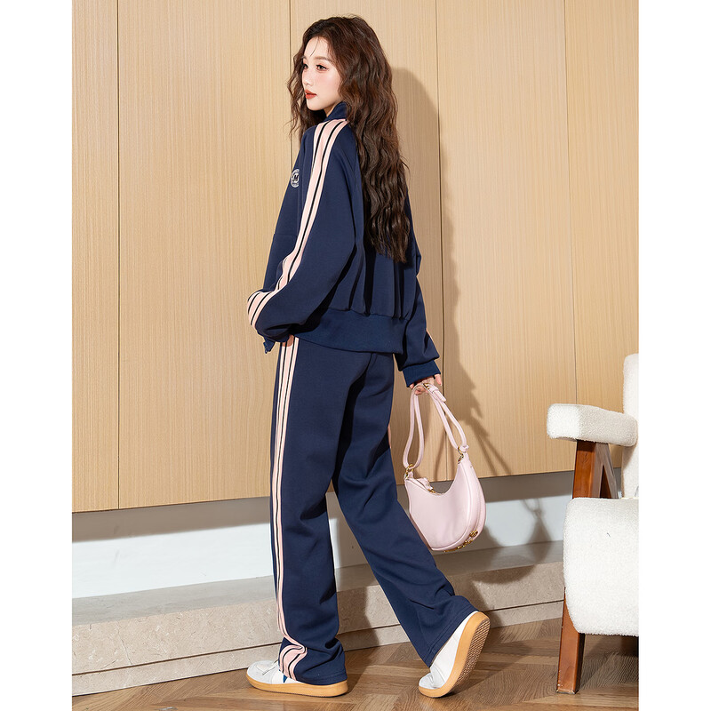 TonLion 2025 Autumn Women's Short Jacket Wide Leg Pants Two-piece Suit