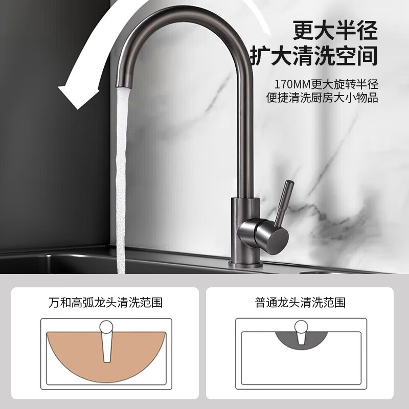 Vanward kitchen faucet hot and cold dual control sink faucet stainless steel sink faucet rotatable TC10Q