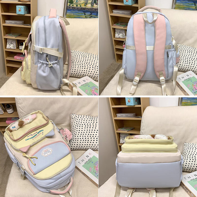 VICTORIATOURIST junior high school student schoolbag female high-profile lightweight backpack high school student college student computer bag burden-reducing large-capacity backpack