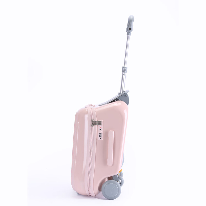 POINT KID children's stroller suitcase, sit and ride suitcase, 20-inch trolley suitcase, boys and girls boarding suitcase, pink 20 inches