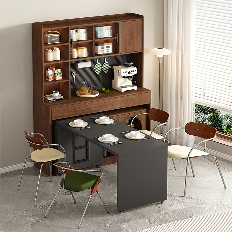 Qiangxiang medieval style sideboard and dining table integrated guest and dining room storage cabinet separate dining table storage cabinet customized G414 Style 1 1600*720*2000 (with lights)