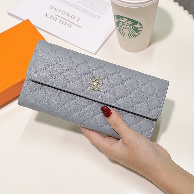 Chiecu Kscbn Light Luxury Bag Women's Hand Wallet Women's Card Bag Long Wallet Coin Purse New Year's Valentine's Day Birthday Gift Aqua Blue Gift for Wife, Girlfriend, Mom, Exquisite Gift Box