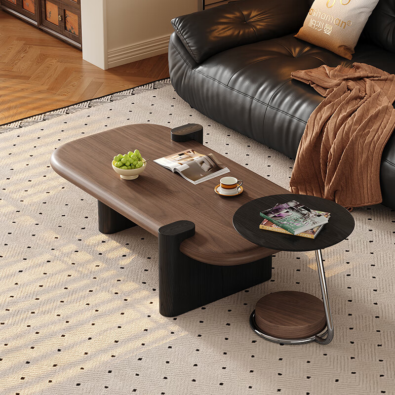 Pashaman brown tea table medieval light luxury high-end living room home oval coffee table combination small apartment 1.2 meters 6448Y