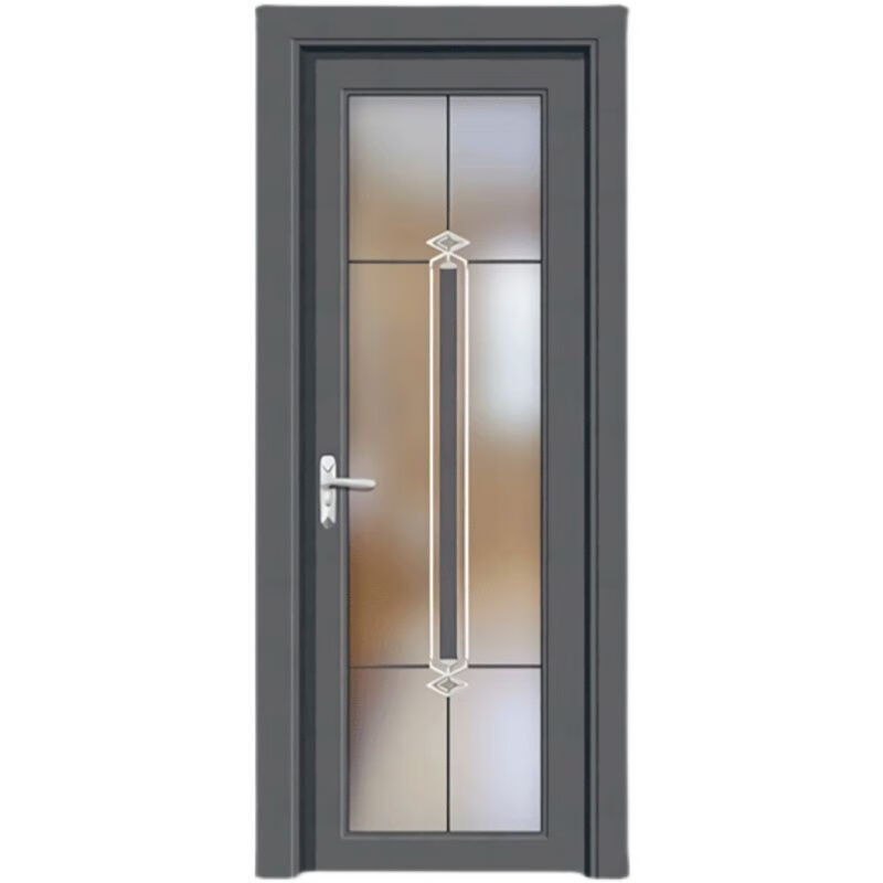 Jieyunmao bathroom door aluminum alloy toilet door simple titanium magnesium new kitchen flat opening toilet bathroom door straight ash type