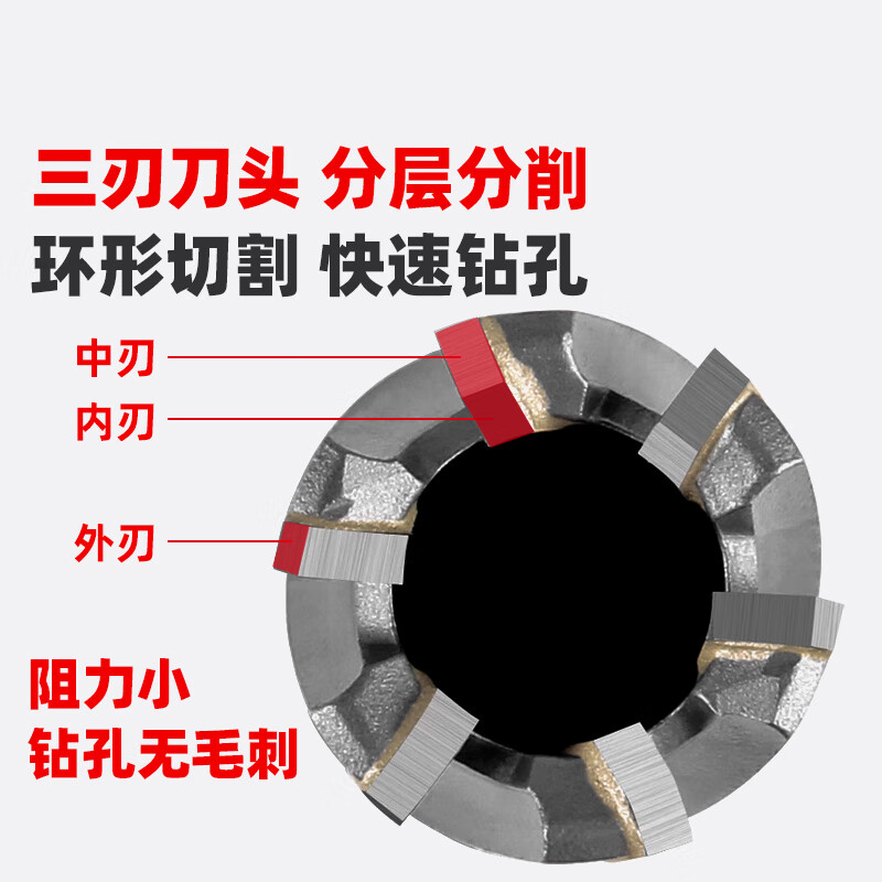 Ronix carbide hollow drill bit 50L depth steel plate drilling core drill magnetic drill hole opener nesting drill