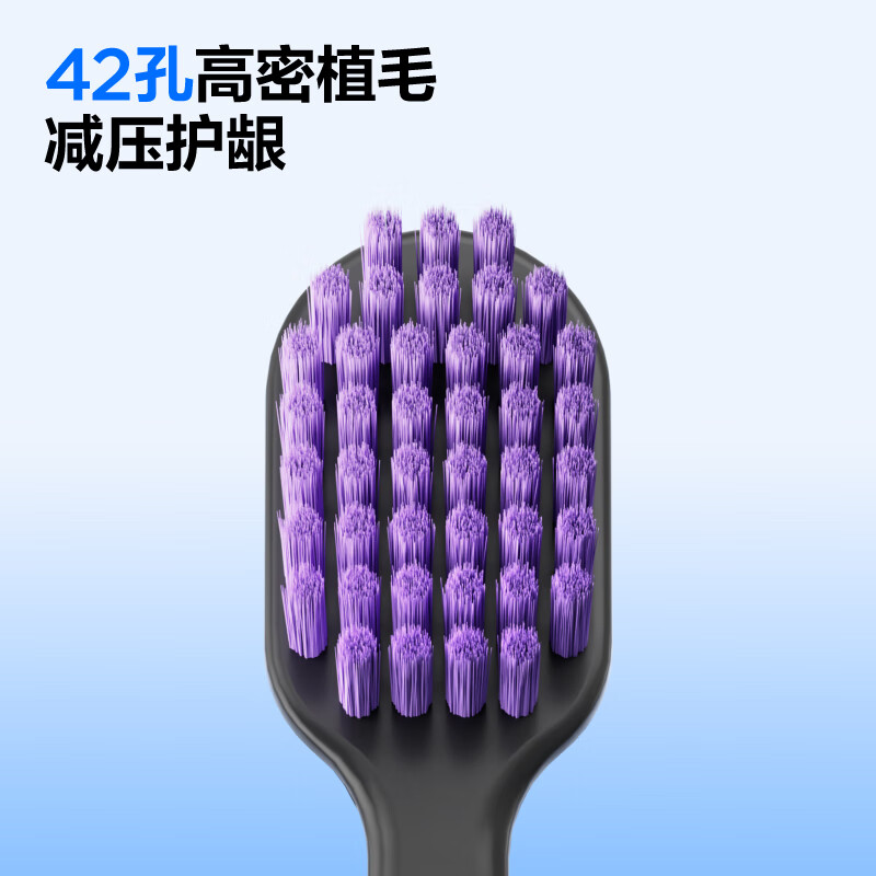 Half-and-half simple high-density soft-bristled toothbrush with wide head and thin base to protect gums, clean and slim 2 pieces
