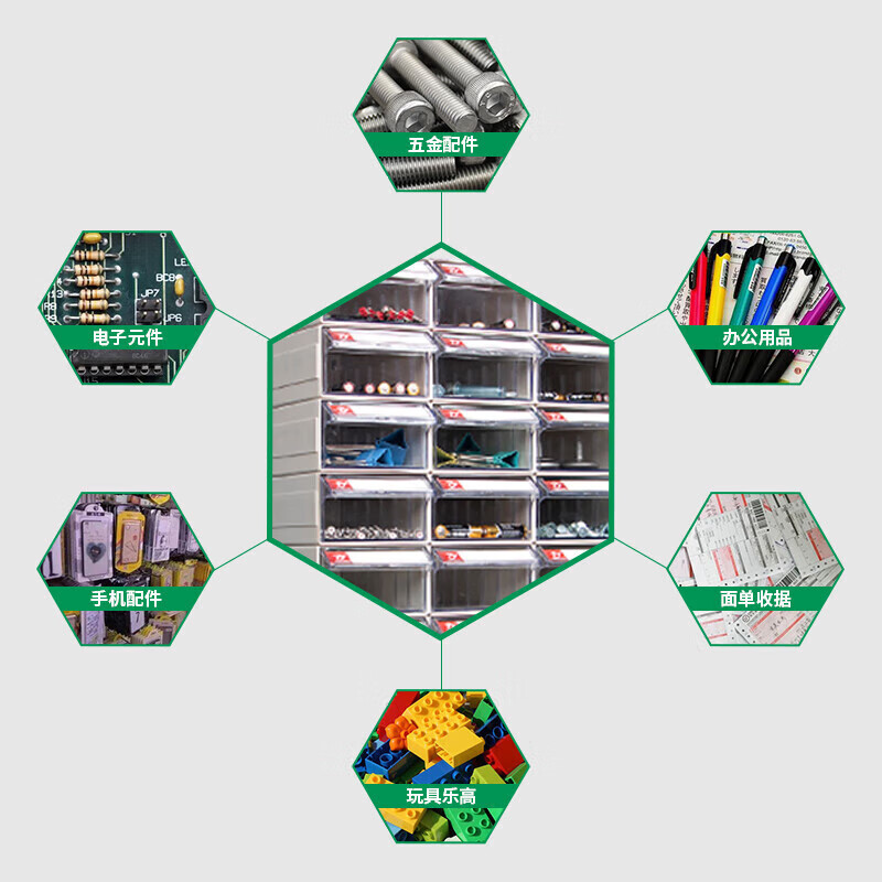 Parts box Drawer-type component box Parts storage box Screw component box Warehouse material box compartment F1# 1 blue transparent outer 180*95*50mm - Please note when placing orders for other colors