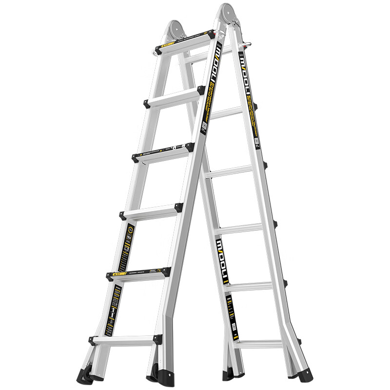 Midoli Herringbone Ladder Telescopic Ladder Folding Ladder Aluminum Alloy Ladder Multifunctional Engineering Ladder Climbing Home Straight Ladder X6