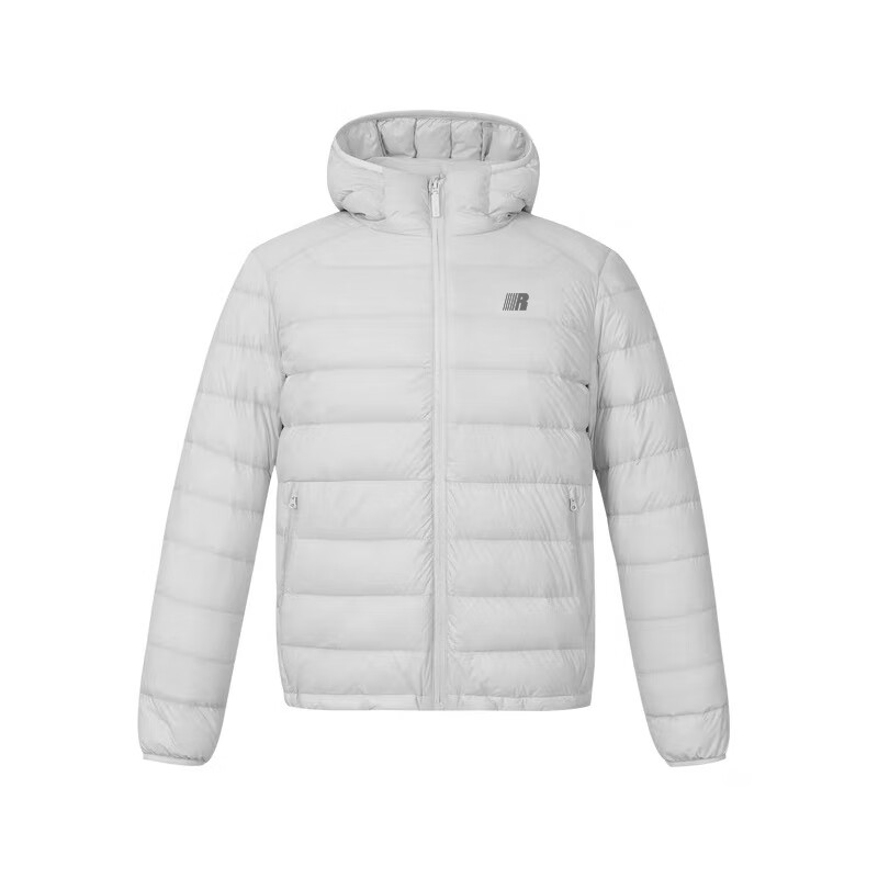 FDR flagship store 90 white duck down detachable fur collar hooded rib down jacket women's winter liner jacket gray L