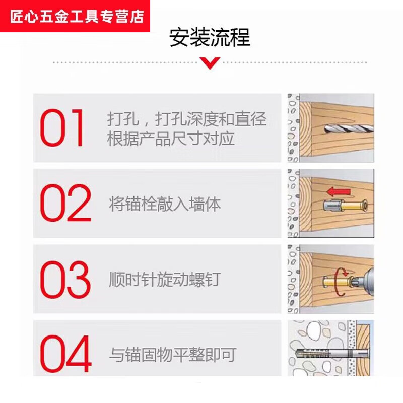 Feng Ximei's special expansion screws for wall-mounted washing machines, hollow bricks, foam bricks, expansion pipe bolts, 10*150 hole punching, 164 control square shank drill bit