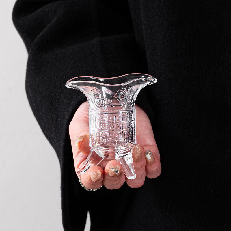 Tao Dian New Chinese Style Qin Shihuang Glass Cold Brew Tea Cup Creative Imperial Cup Antique Three-legged Cup Water Cup Wine Glass 2 Pack 100ml Imperial Cup