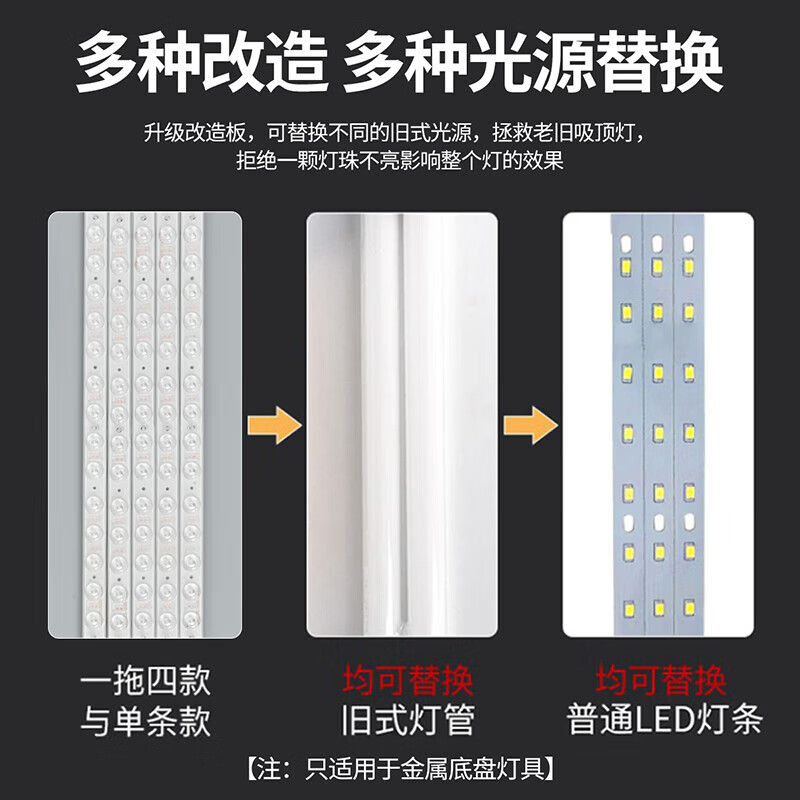 NVC LED strip replacement light panel magnet adsorption light strip ceiling lamp light source high wattage retrofit light strip 30W positive white light Ra90 color rendering