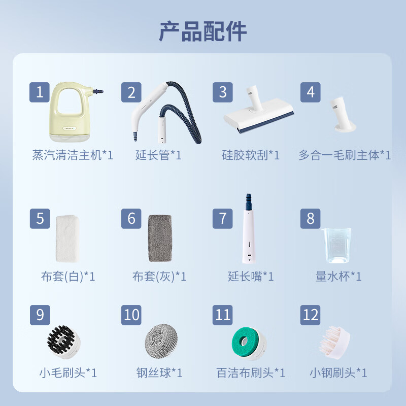 BLAUPUNKT steam cleaner, household kitchen range hood, air conditioner, fabric sterilization, mite removal, high temperature and high pressure steam cleaner, portable multi-function all-in-one cleaner, upgraded version 120, high temperature decontamination