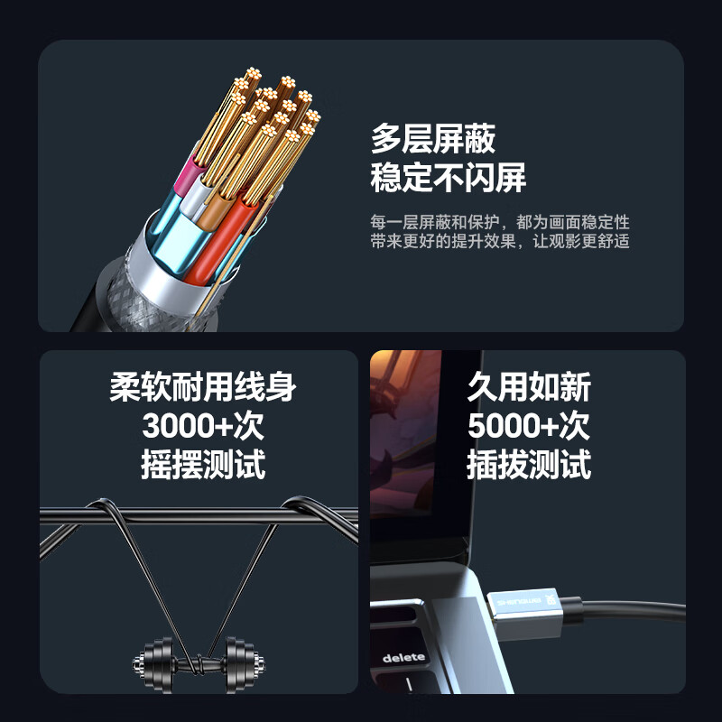 Shengwei Mini DP to DP Adapter Cable Version 1.4 Converter 8K60Hz HD Thunderbolt Adapter Apple Mac Notebook Connected to Monitor 1 Meter AMD1010J