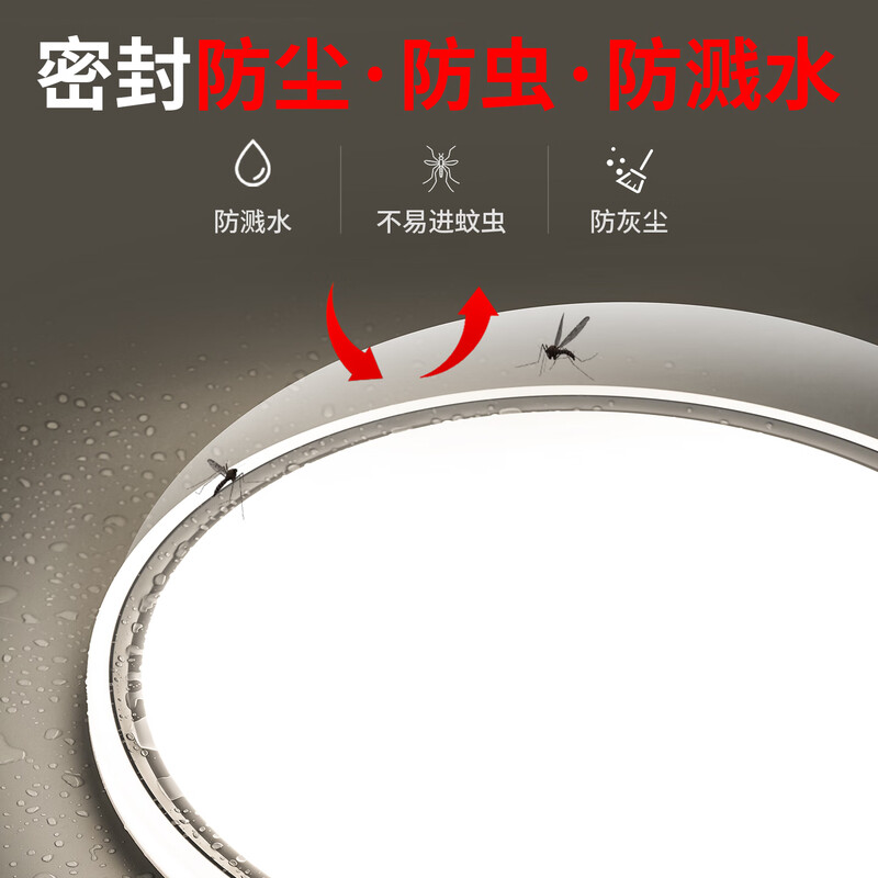 LABOT LED full spectrum three-proof ceiling lamp, high color rendering, ultra-thin bedroom corridor balcony study lamp, IP40 moisture-proof, dust-proof, mosquito-proof, simple energy-saving lamp, 30W white light
