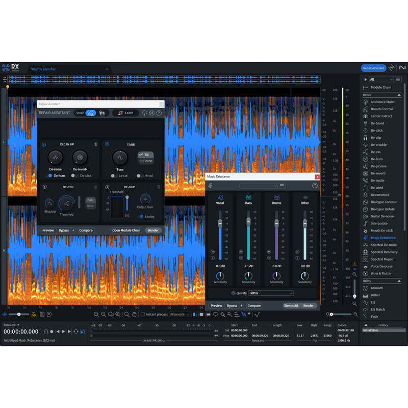 IZotope RX11 RX10 vocal accompaniment separation and noise reduction software audio repair plug-in Win Chinese/Mac network disk without express delivery
