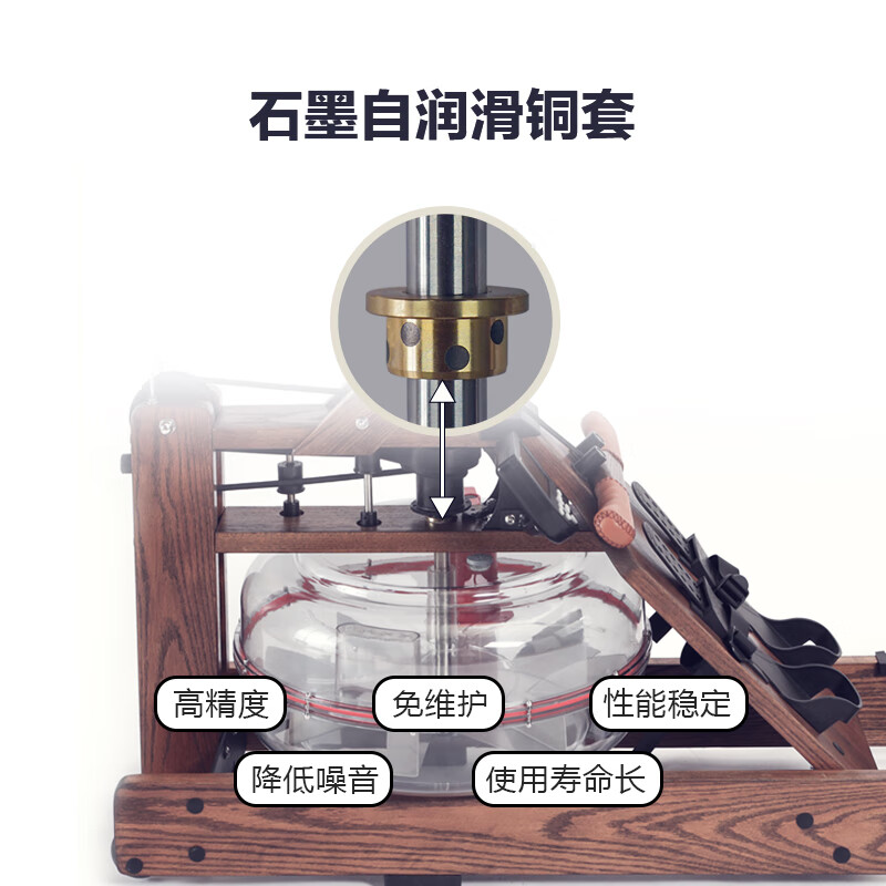 Wakagym patented 5-speed adjustment and noise reduction black technology smart water resistance rowing machine home aerobic fitness equipment house of cards red oak WK-30