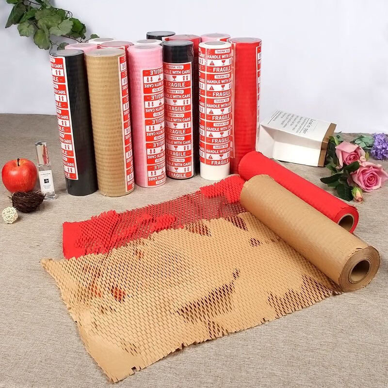 Honeycomb paper wrapping paper honeycomb paper gift box grid roll flower shop bouquet lining buffer filler black 30cm*50m