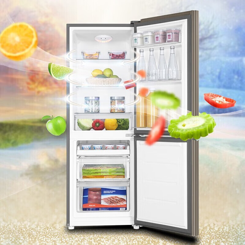 Haier 20% home appliance subsidy refrigerator double door/three door air-cooled frost-free/direct cooling two/first-level energy efficiency large-capacity refrigerated freezer household refrigerator trade-in 182 liter double door seven-speed temperature control丨high efficiency and energy saving