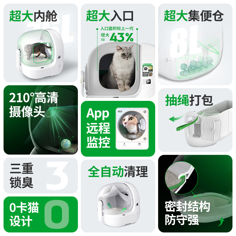 Xiaopei Intelligent Fully Automatic Cat Litter Box Visual Cat Toilet MAX PRO2 Electric Shit Shovel One-touch Sand Changing Open Type Odor Barrier